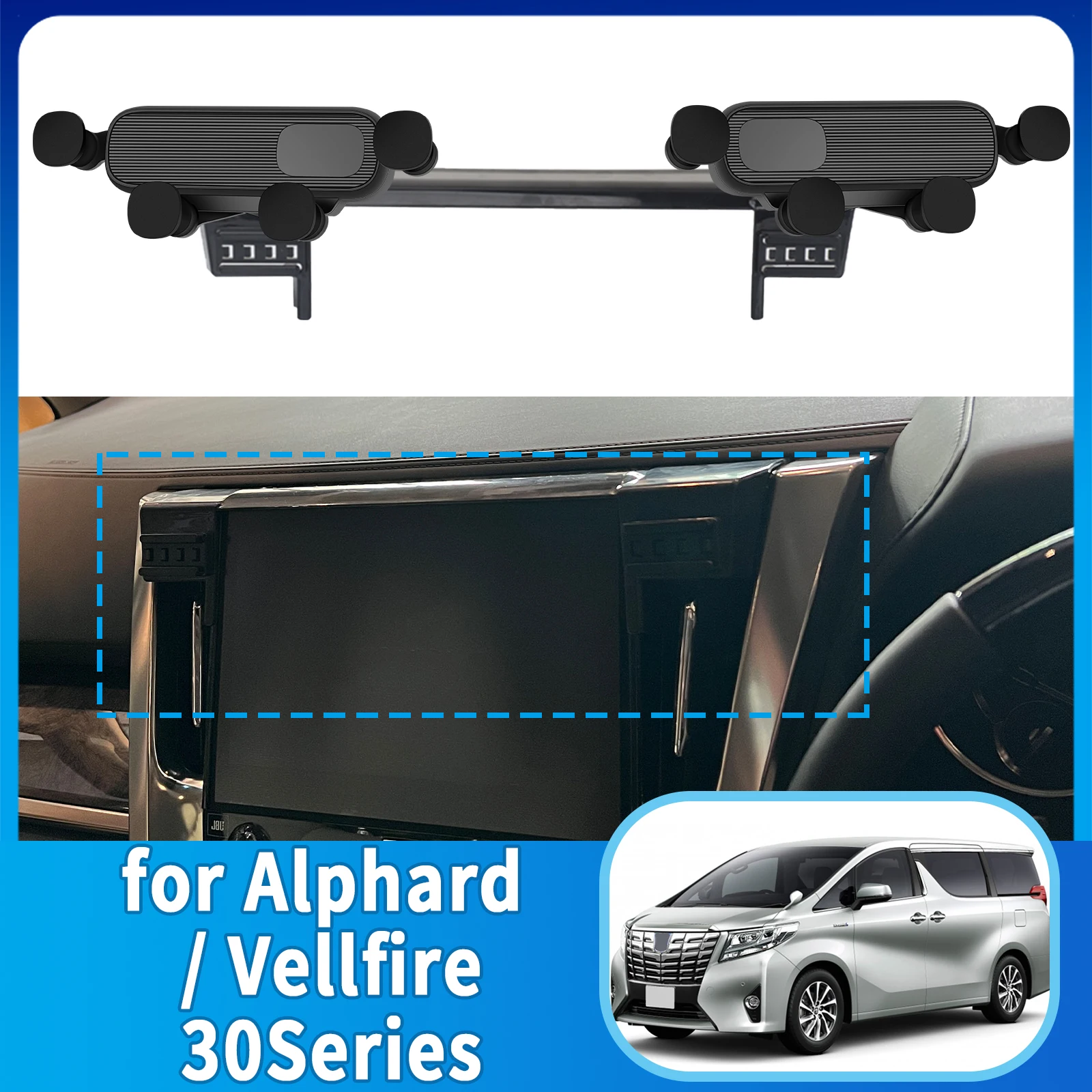 

fit for Toyota ALPHARD Vellfire 30 Series AH30 Phone Holder, Dashboard Screen Mount Bracket Easy Installation​​ Car accessoires