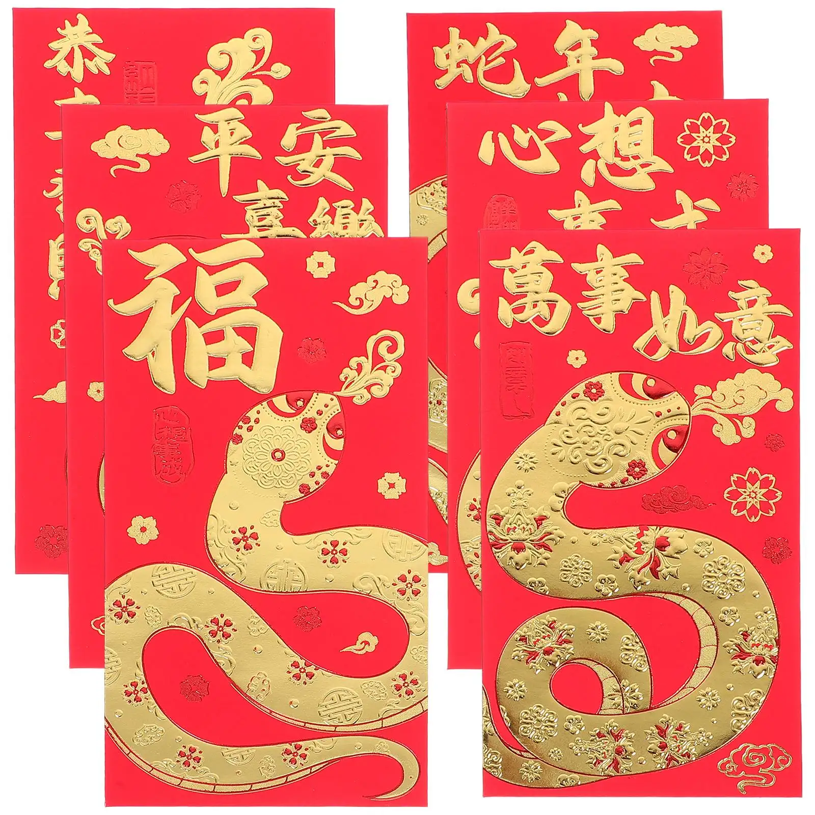 36 Pcs Year of The Snake Red Envelope Party Packets Charm Traditional Spring Festival Chinese Style Envelopes