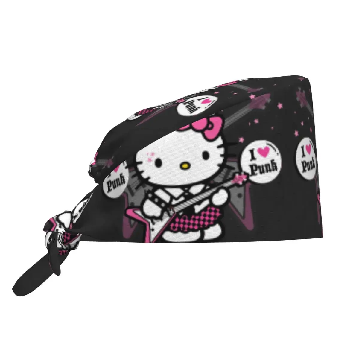 

Hello Kitty Punk Music Lab Surgeon Surgicals Cap Lab Doctor Spa Working Caps Hat Vintage Unisex Scrubs Hat