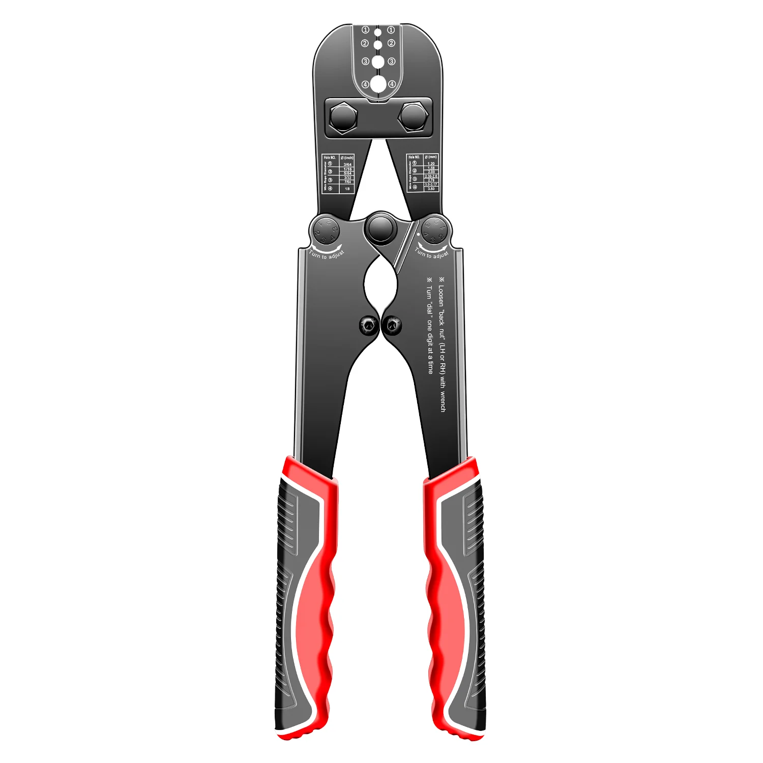 SJ-1235C Wire Rope Crimping Swaging Tool Aluminum Oval 8 Shape Sleeve Ferrule 3/64-1/8 in Adjustable Pressure Crimping Pliers