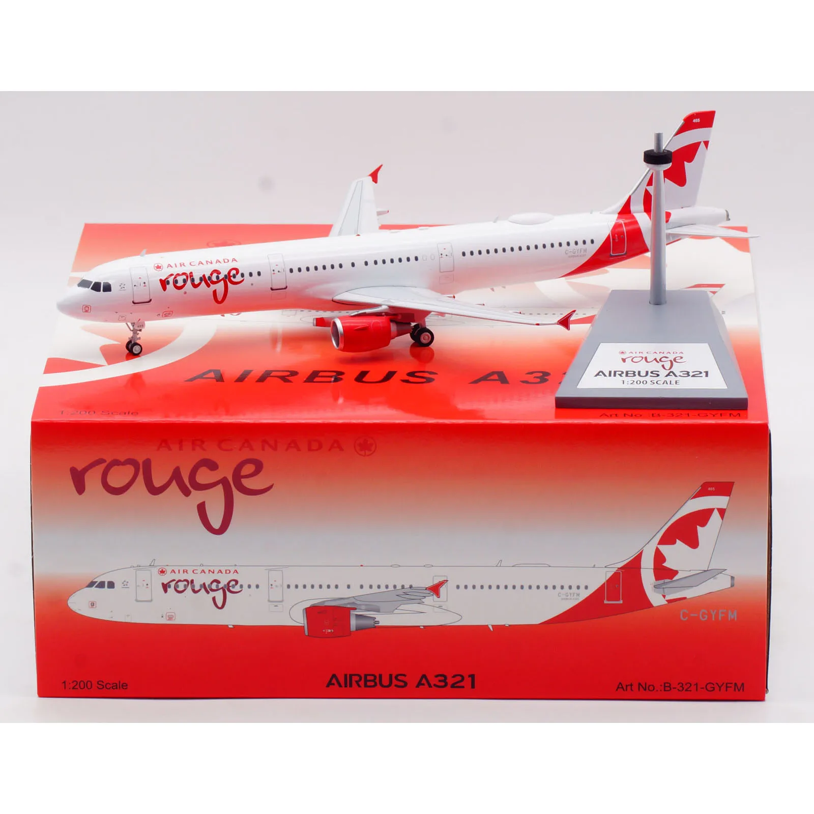 

B-321-GYFM Alloy Collectible Plane Gift B-Models 1:200 AIR CANADA ROUGE Airbus A321 Diecast Aircraft Jet Model C-GYFM
