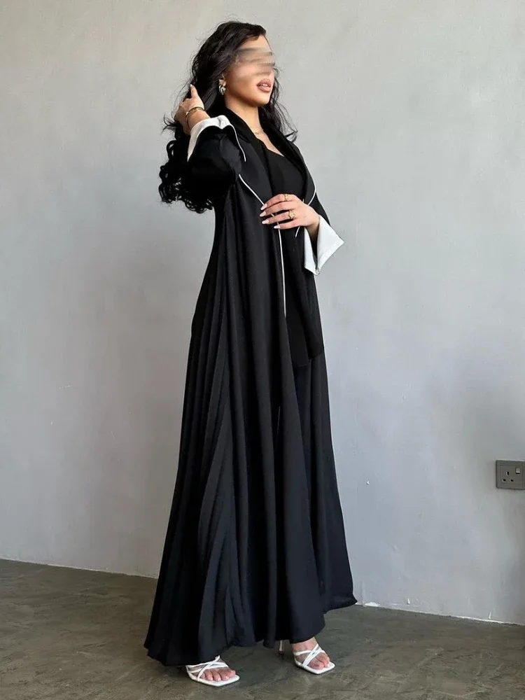 

Luxury Winter Black Open Abaya Muslim Dress Saudi Abayas for Women Eid Arab Dubai Islamic Turkey Dresses Kimono Coat Kaftan Robe