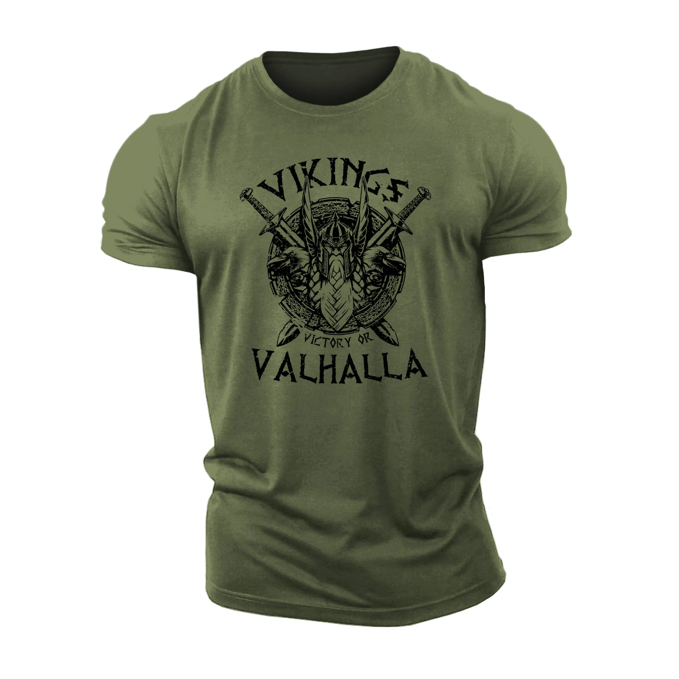 2024 New 3D Printed Viking T-Shirt Cotton High Quality Round Neck Men\'s Fitness T-Shirt Gym Short Sleeve Top Breathable and Soft