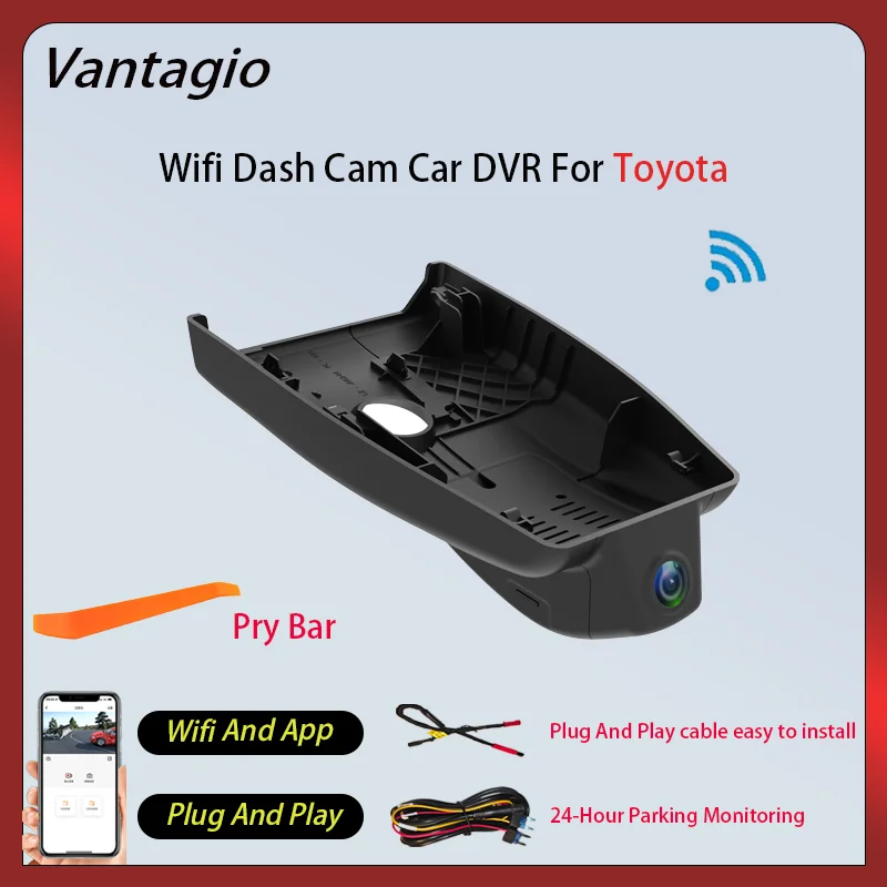 Image of Vantagio 1K 2K 4K Plug-and-Play WLAN-Videorekorder Dashcam Autokamera DVR für Toyota CHR 2017 2018 2019 2020 2021 2022-2026