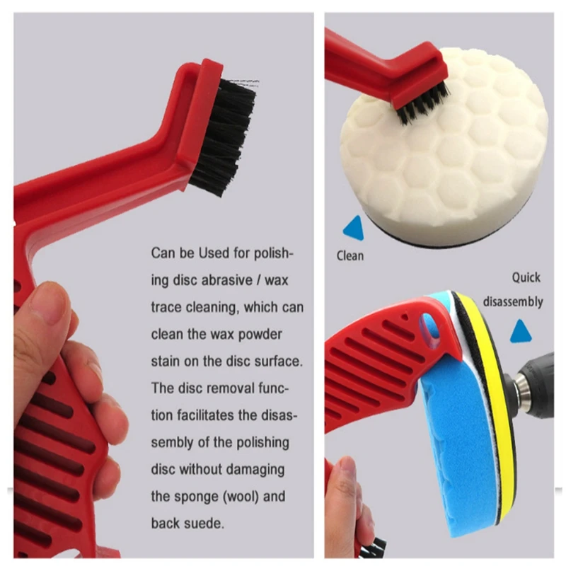 Polishing Pad Conditioning Brush Accessories Polishing Spur Tool Set,Wool Buffing Pad Cleaning Spur Tool+ Foam Pad Brush