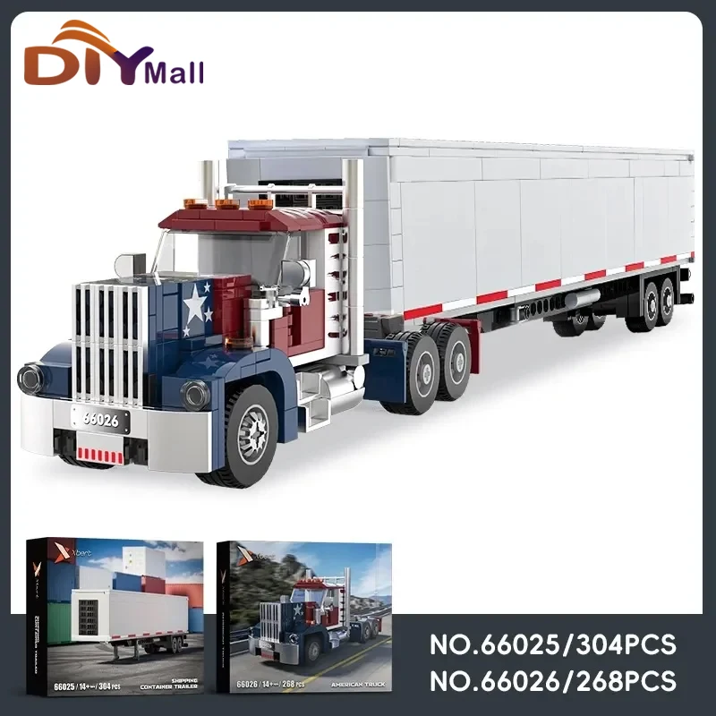 

268PCS American Truck Head Building Set Connectable Container Trailer DIY Model Kit for Kids Creative STEM Toy Gift