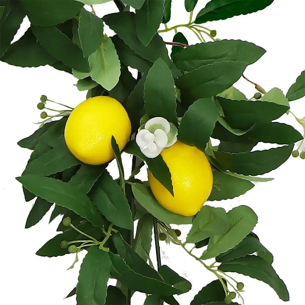 

Spring Artificial Eucalyptus Lemon Vine Real Touch Green Plant Artificial Lemon Garland Lifelike Handmade Faux Fruit Vine