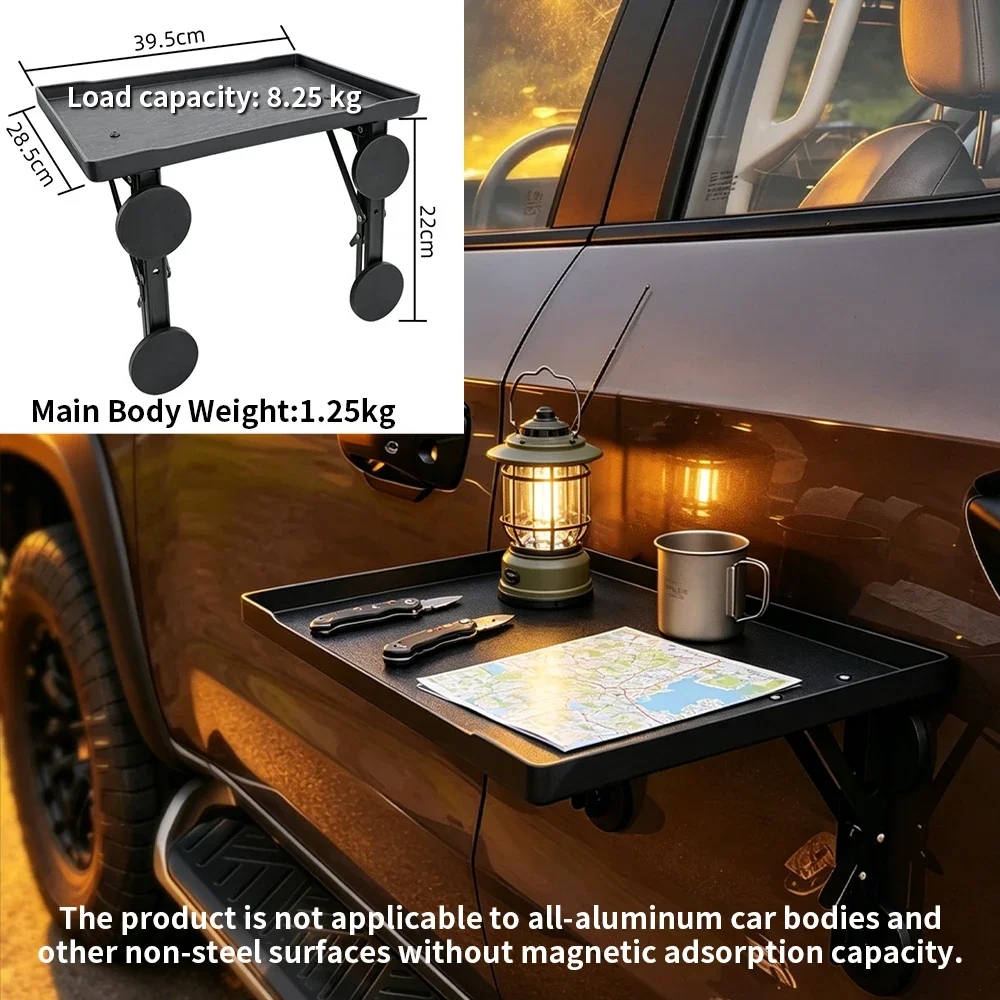 Portable Car Side Door Hanging Tray Foldable Auto Table for Camping Cooking Picnic Road Trip SUV Outdoor Accessories view 3