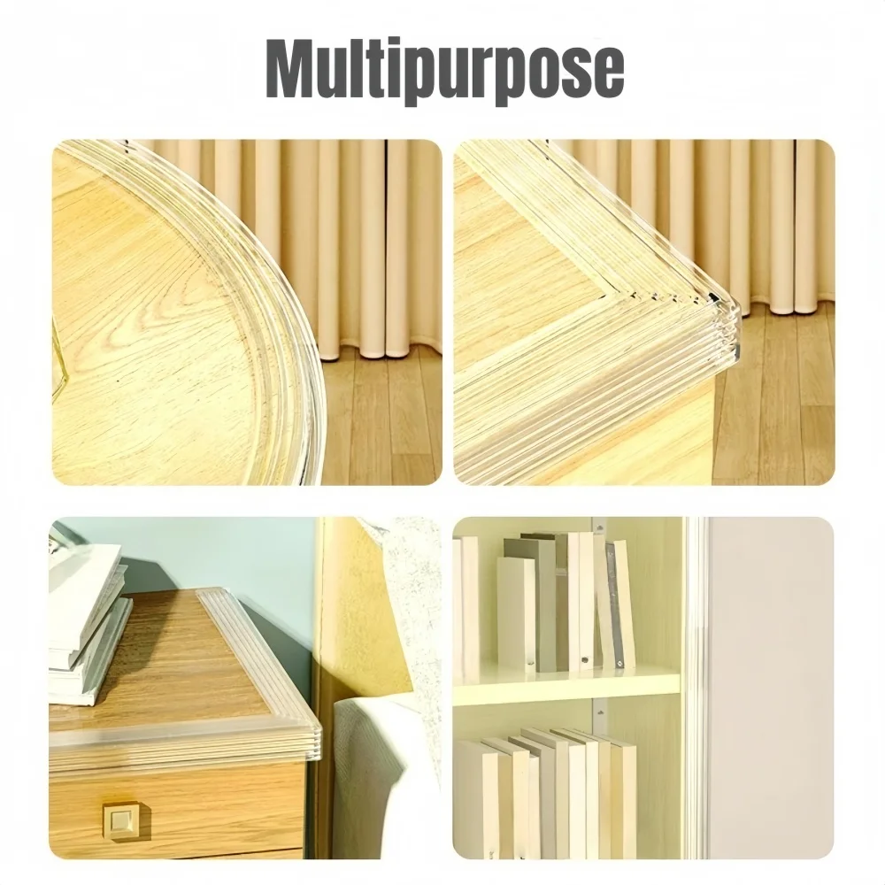 1PC 1m/39.37in Transparent Anti-collision Strip Table Edge Protection Strip Furniture Corner Protection Bumper Tape