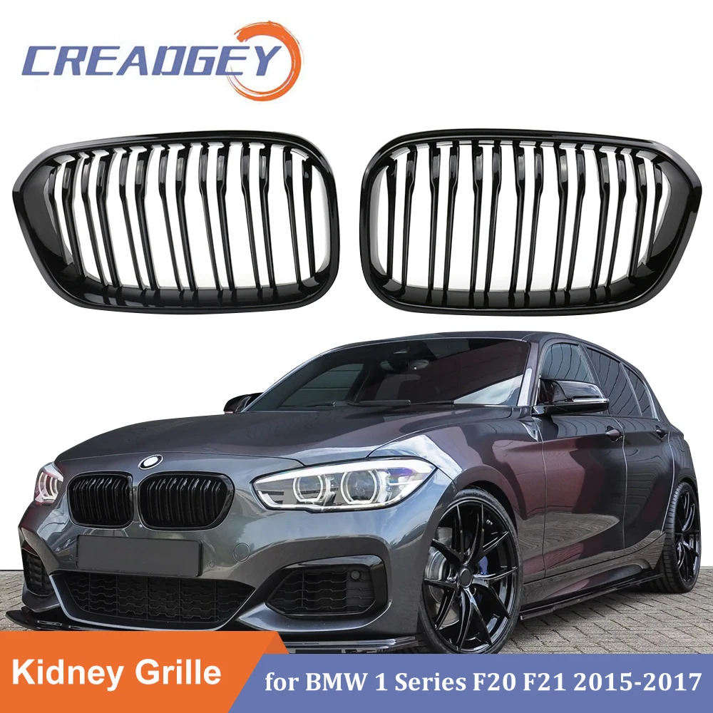 

Car Front Bumper Grilles Kidney Racing Grill Double Slat For BMW 1 Series F20 F21 118i 120i 125i M135i M140I 2015-2019 LCI