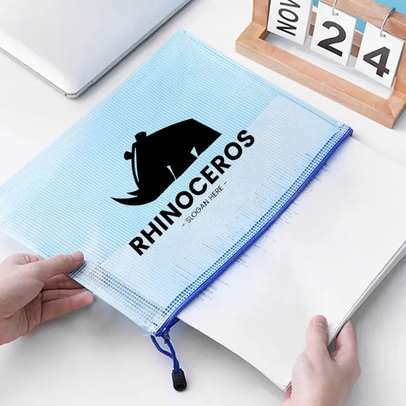5PCS Document Bag Mesh Zipper Pouch Waterproof Bag Pencil Bags Board Games Storage Bags For School Office Supplies And Travel
