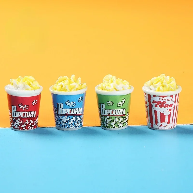 10pcs 3d Mini Kawaii Resin Popcorn Statue Miniature Figures Dollhouse Desk Accessories Figurines