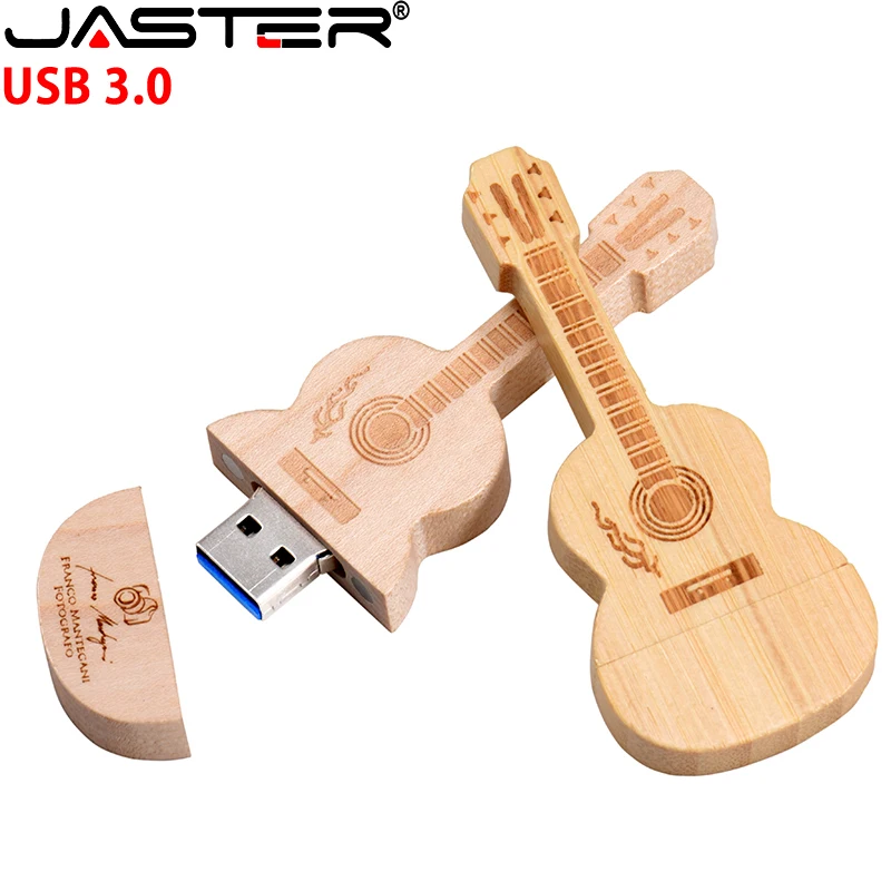 

Music Flash Drive 64GB Gifts Key Chain Guitar Pen Drive 32GB Memory Stick 16GB Wooden U Disk High Speed Maple USB 3.0 Free Logo