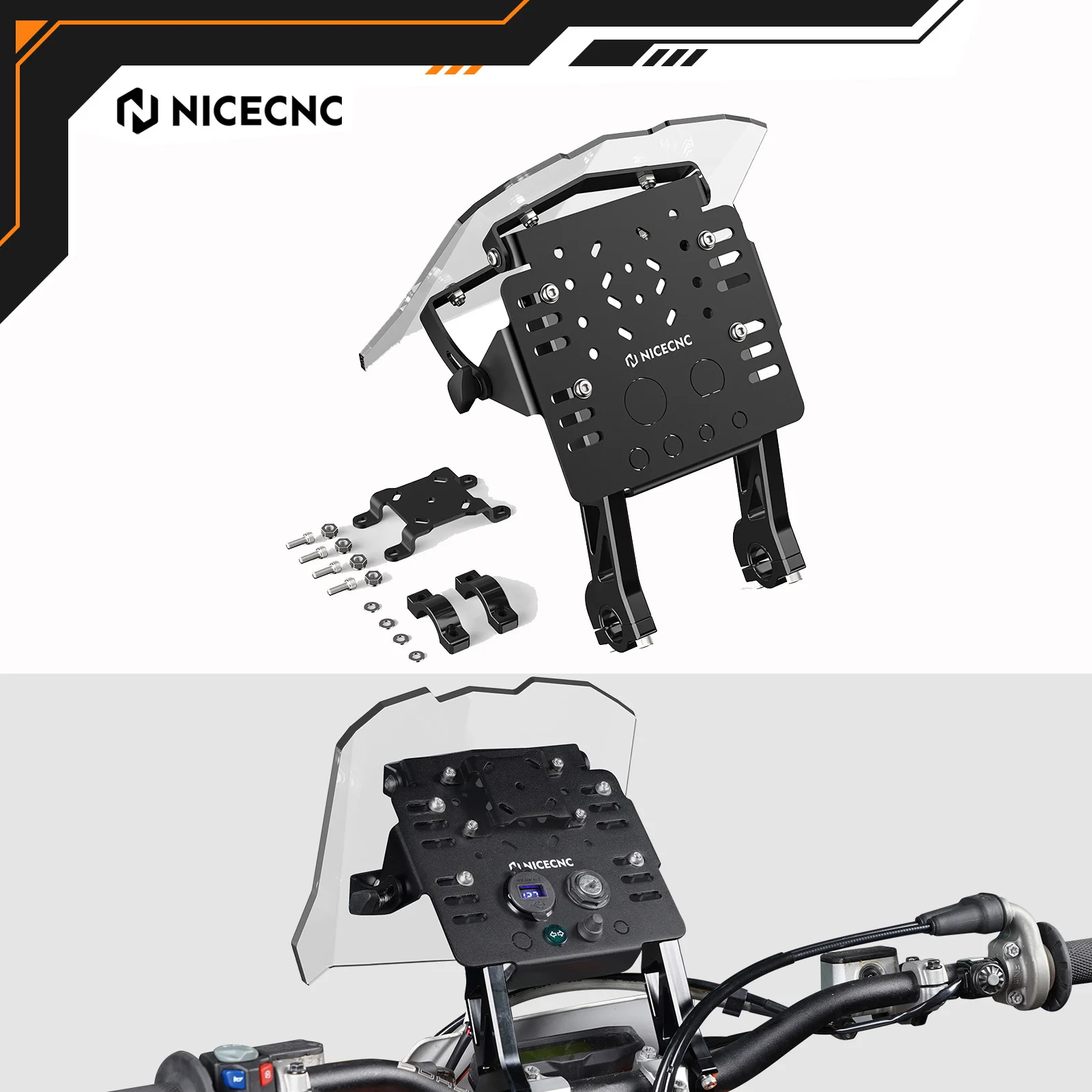 NICECNC For Honda XR650L XR 650L 1993-2024 CR125R CR250R CRF250R CRF450R CRF450X CRF450RX GPS Mount Bracket Mini Fairing Kit