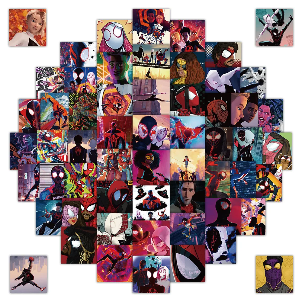 

62pcs Marvel Spider-man Animated Movie Stickers Waterproof Decorative Stickers For Laptop Phone Skateboard Diy Stickers Kids Toy