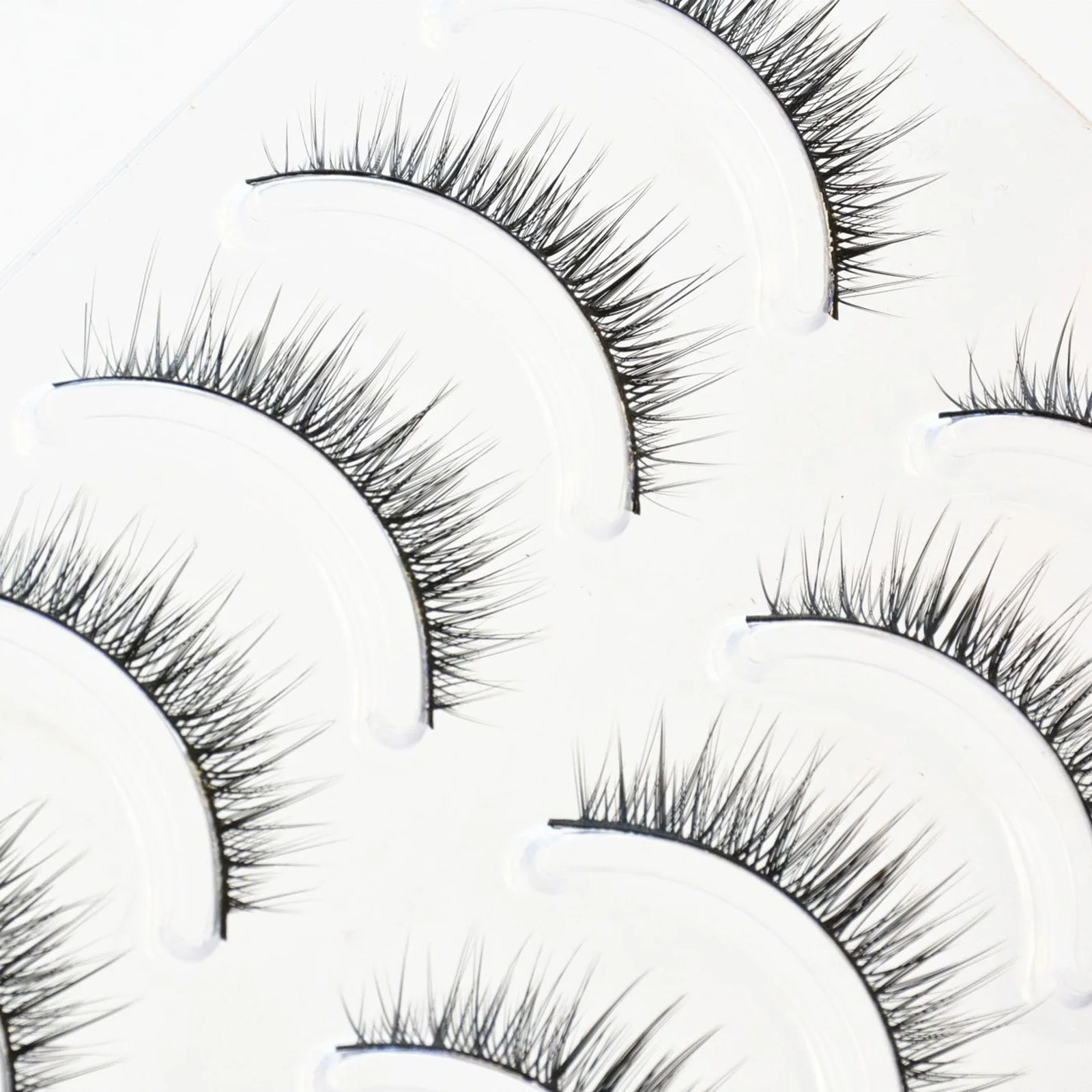 ขนตาปลอมแบบเต็มแถบ ธรรมชาติ หนา แข็งแรง สำหรับแต่งหน้าแฟชั่น ทรง C ความยาว 9-13 มม. คละความยาว