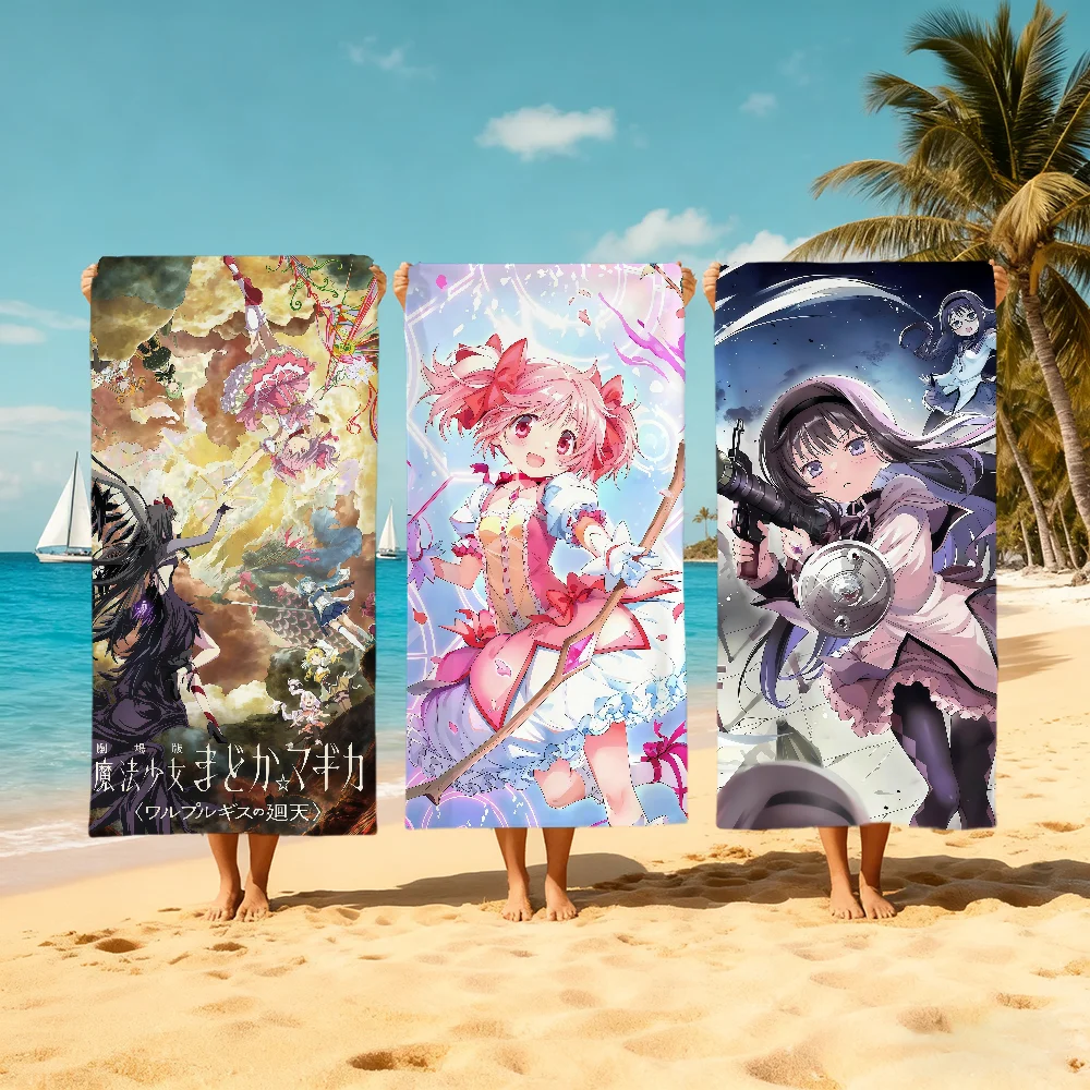 P-Puella ANIME M-Magi Towel Large Quick-Drying M-Magica Microfiber soft Beach Towel for Travel Fitness Sauna Bathing Camping