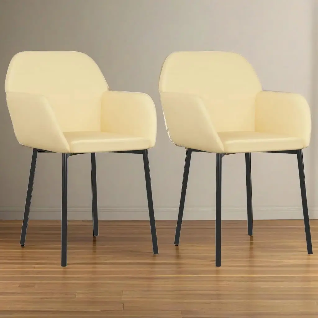 

Set of 2 Cream Velvet Dining Chairs - Elegant & Comfortable Home Furniture