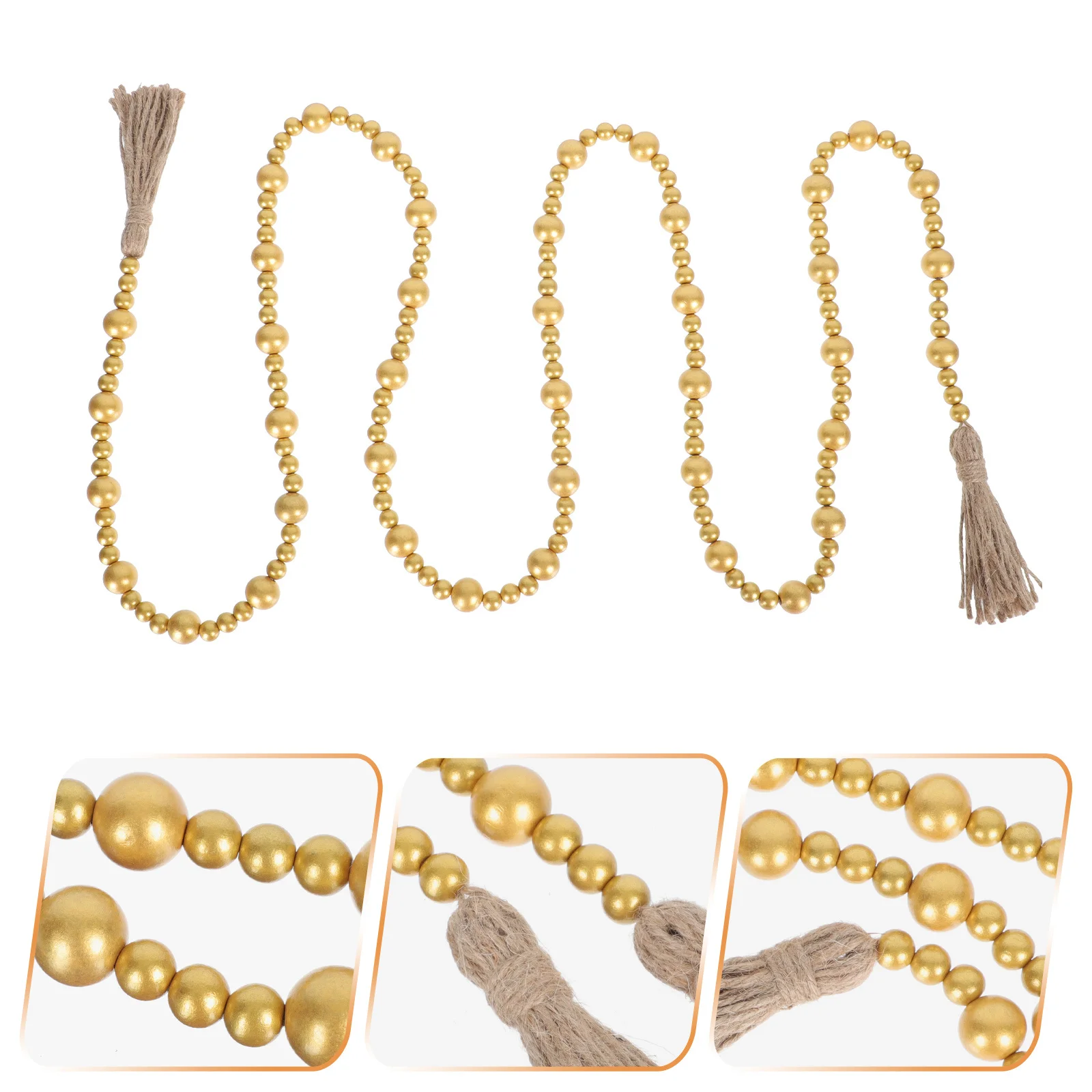 

1pc Xmas Tree Hanging Beads String Wooden Tassel Decor For Home Wall Pendant Festival Christmas Decoration Layout Adorn