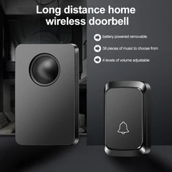 Smart Wireless Doorbell 300M Remote 58 Songs Home Welcome Battery Door Bell Security Nursing Elderly Patients Pregnant Women