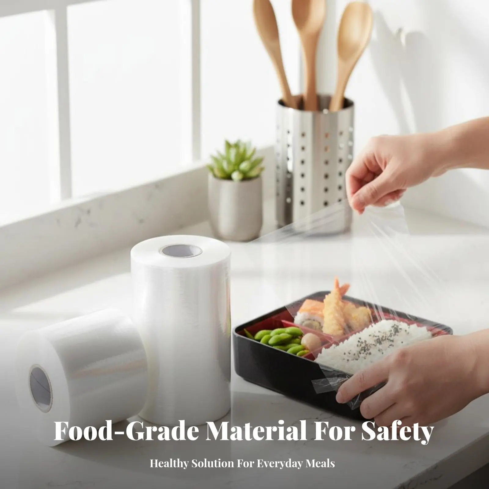 Auto Stretch Film High Elasticity Food Grade Plastic Wrap Food Cling Film Preserves Crisp Ness Stretch Wrap Roll view 5