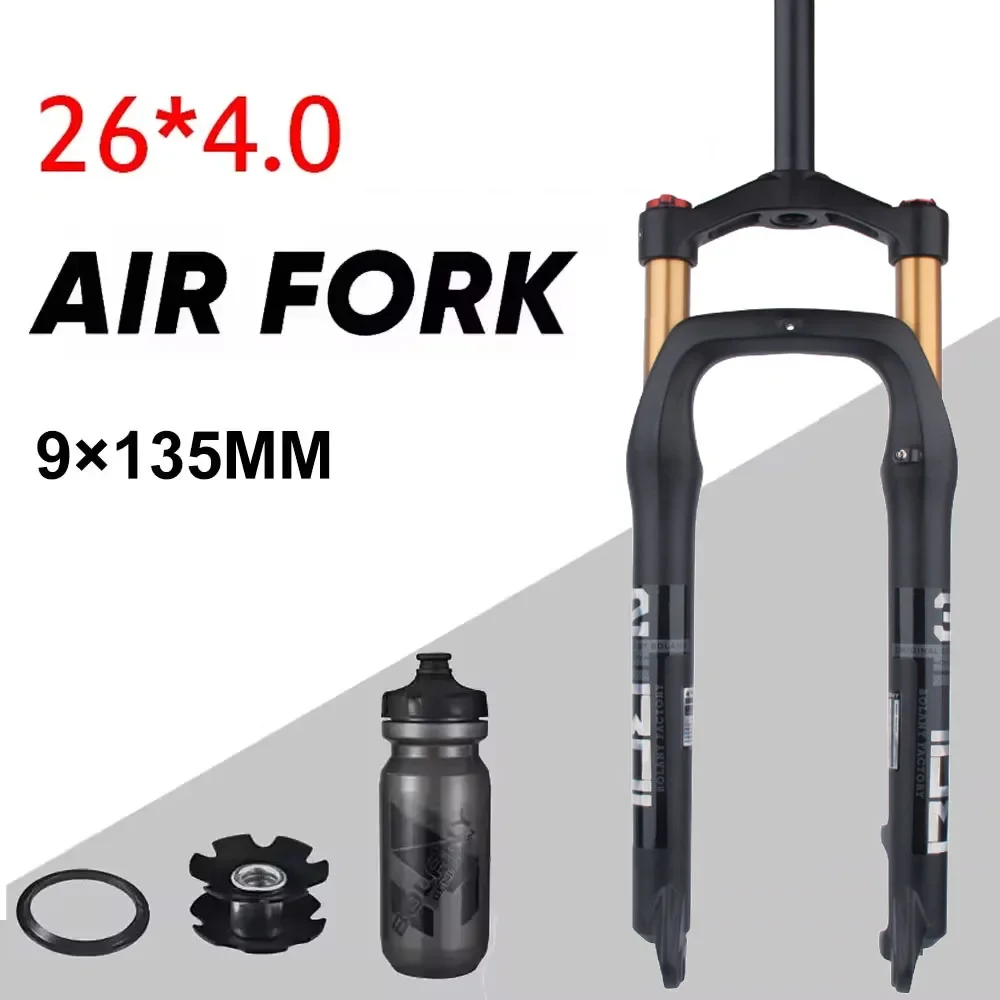 

BOLANY fatbike 26 inch Air Suspension Bicycle Fork Rebound Adjustment shock absorber MTB Forks For Snow Bike 26*4 26x4