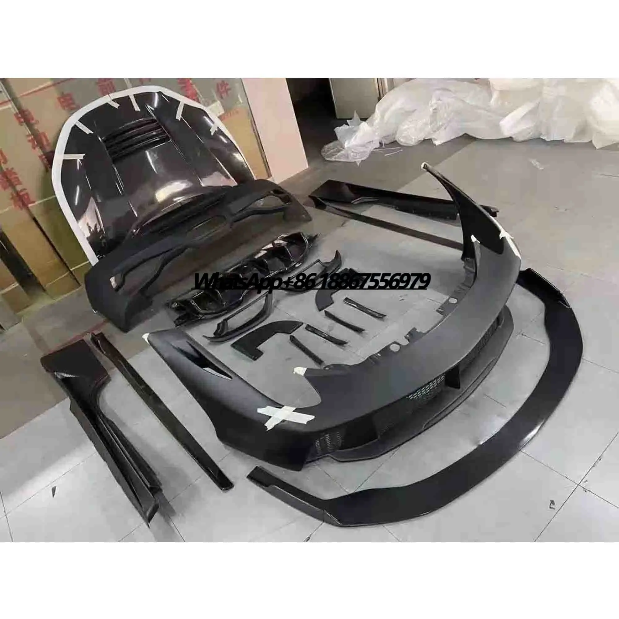 PD Style Half Carbon Fiber Car Bumpers for Ferrari 458 Carbon Hood Front Lip Rear Diffuser  Side Skirts