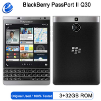 Original BlackBerry PassPort II Q30  4G Mobile Phone 4.5'' 3GB RAM 32GB ROM Snapdragon 801 Quad-Core SmartPhone