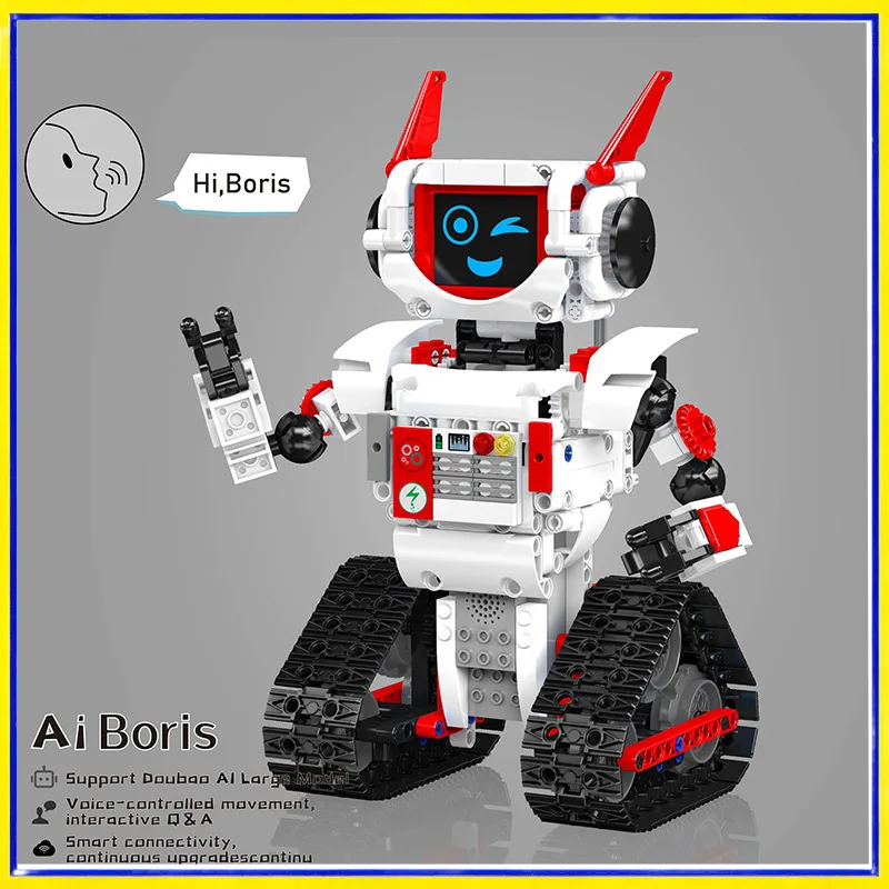 Mould King Robô RC Inteligente com IA, Modelo de Montagem de Blocos, Brinquedo Interativo Controlado por Voz para Meninos, Presente de Aniversário com Diálogo