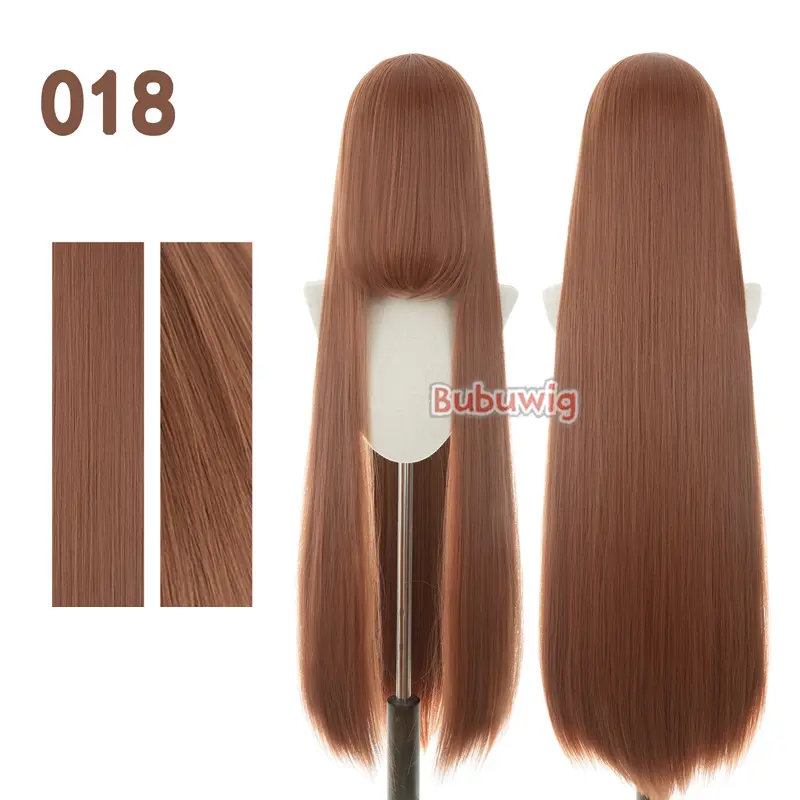 Bubuwig Synthetic Hair 100cm Long Straight Pure Color Cosplay Wigs Over 100 Colors Black White Red Blue Brown Wig Heat Resistant - Image 96