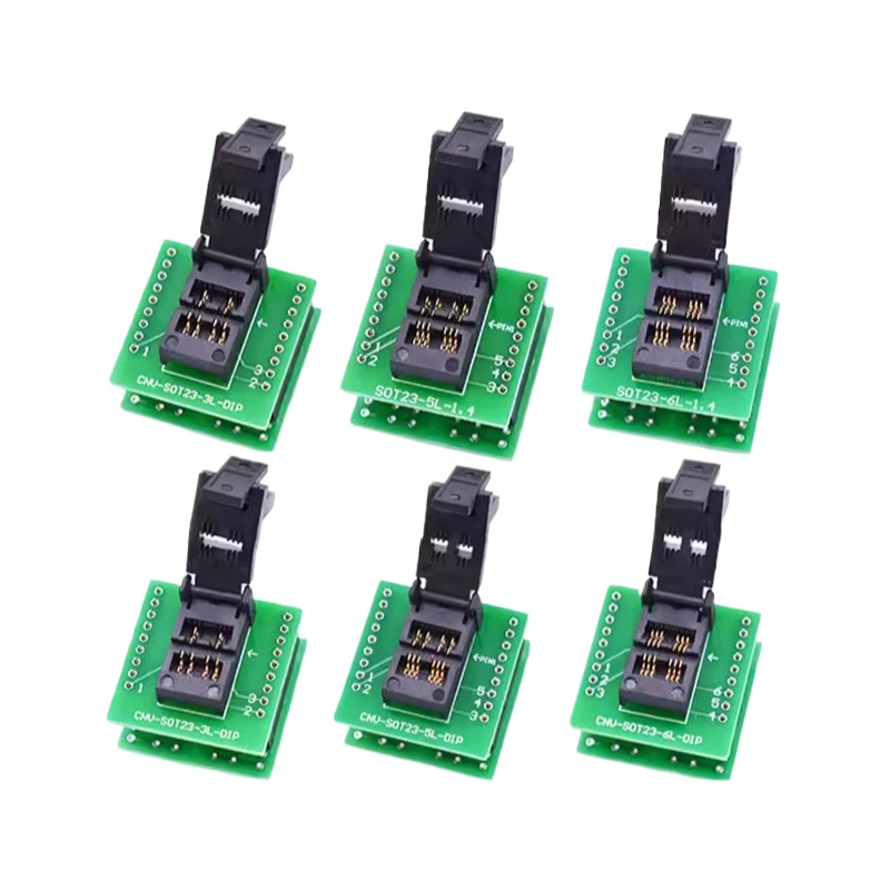 1PCS Test Board SOT23-3 5 6L Gold-Plated Aging Seat With Plate Burning Socket Plastic Width 1.7/1.4 Straight Pin