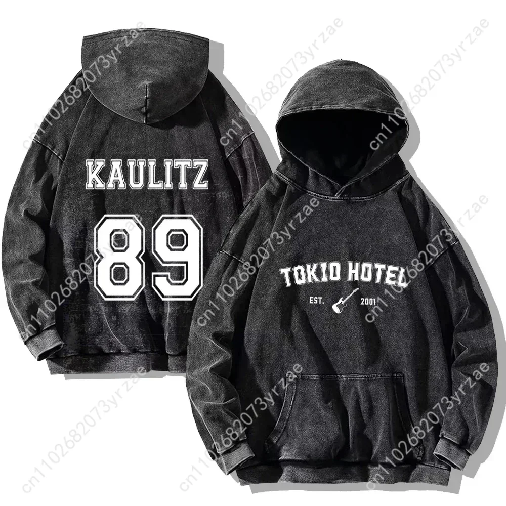 Tokio فندق ريترو غسل هوديي سوبر لينة البلوز رجالي البلوز الرجال الأزياء هوديس بلوزات تنفس خمر قمم #2