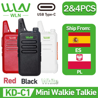 WLN KD-C1 2&4PCS 2W Mini Handy Portable  Walkie Talkie  UHF 400-470 Mhz KD-C1T  Ham Radio Type-C Charging Mi-Ni Walkie Talkie