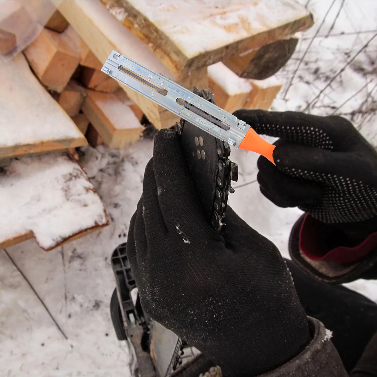 

1Set Woodworking Chainsaw Sharpener Kit Strong Durability Anti-Slip Grip Rasp-Cut Files for Shaping Metal Plastic