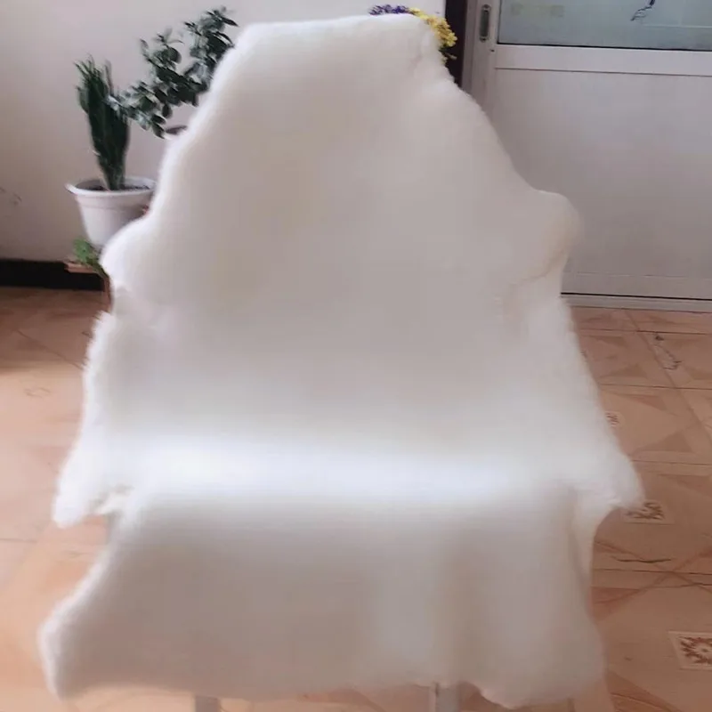 

Whole eepskin Carpet Wool Sofa Cuion Chair Pad Leather Fur Inteated Bay Window Pad Living Room Bedroom European Sle