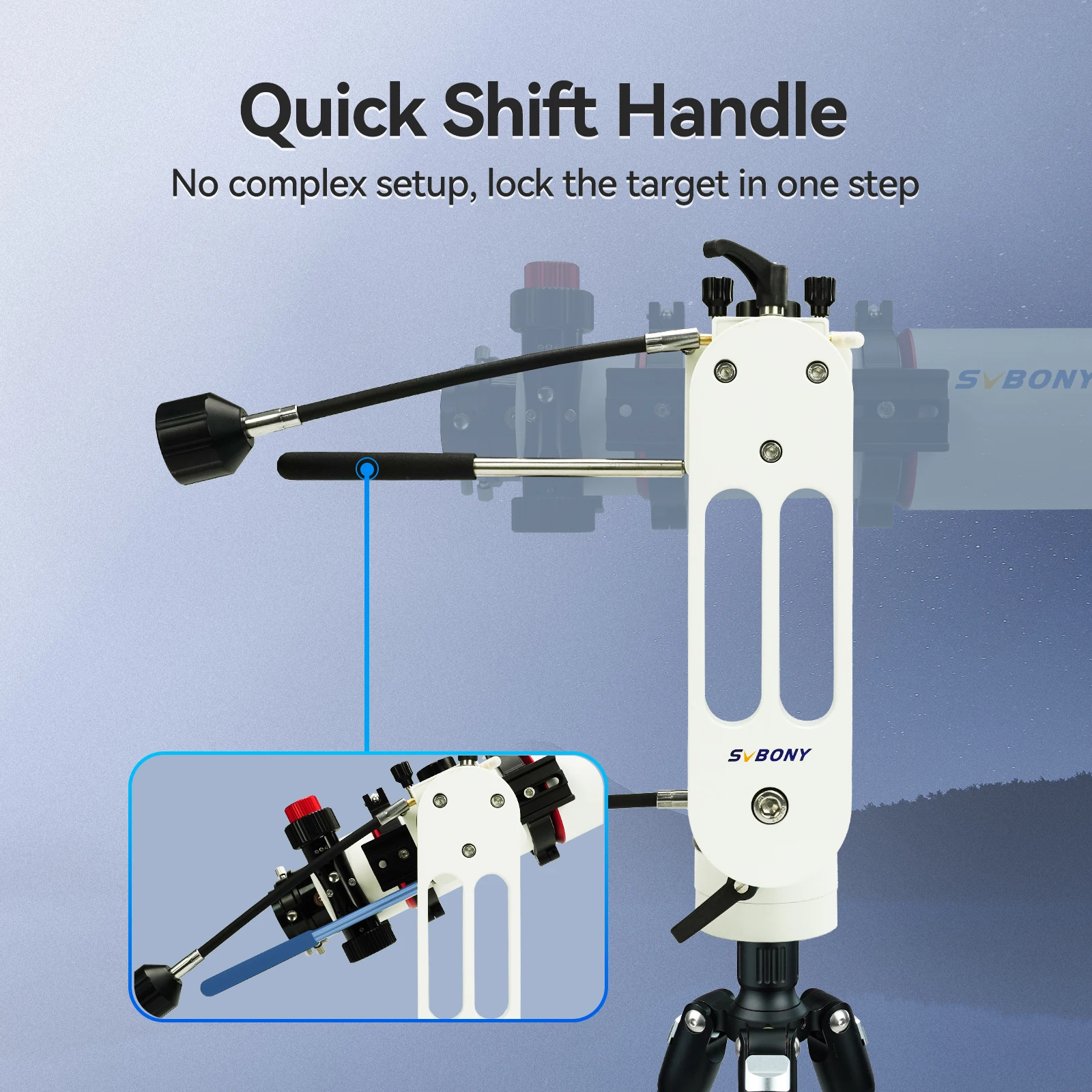SVBONY SV225 Series SV225 Mini AZ Mount Head, SV225T Tripod, SV225H Extension Column Sold Separately or Mix for Telescope