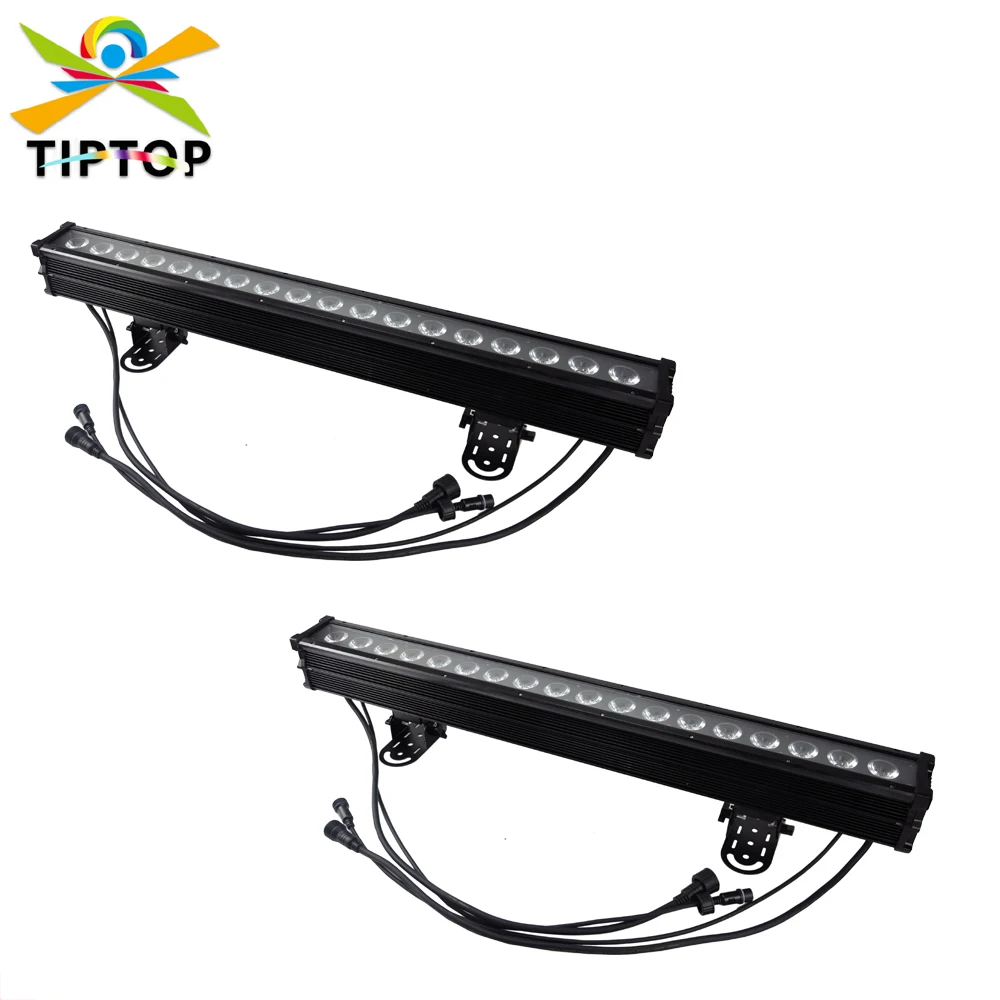 Wholesales 2 Pack 18x18W 6in1 Led Bar Light RGBWAP DMX 512 Mode Waterproof Led Washer Light IP65 Rank Free Shipping