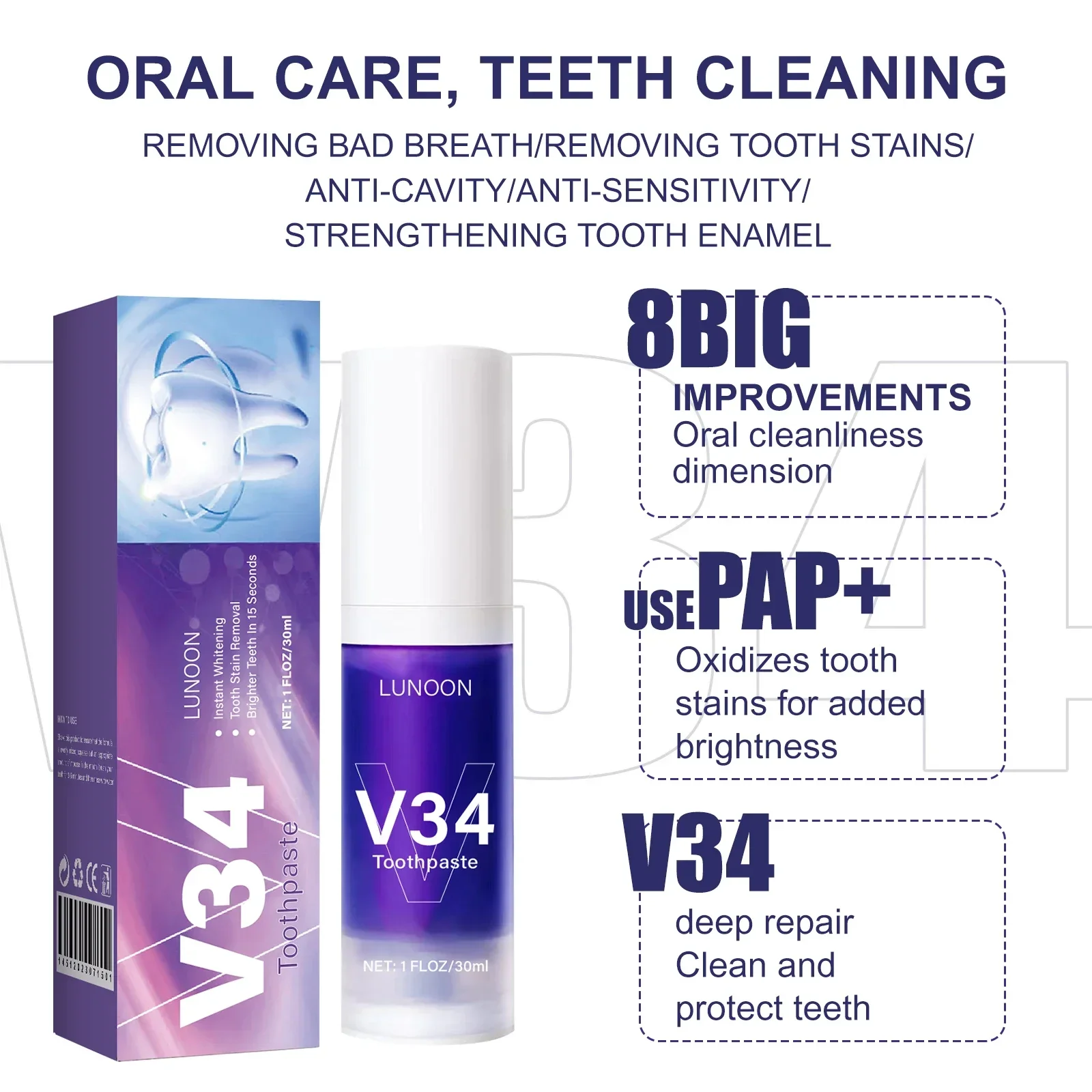 50 مللي معجون أسنان موس تنظيف الأسنان وصمة عار الفم الطازجة منتج العناية بالأسنان تبييض إزالة الأسنان الصفراء #3