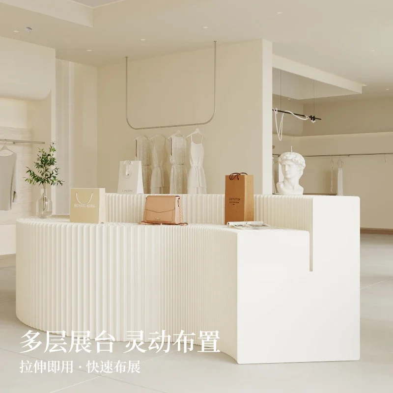 

Spot wholesale two-layer Nakajima display cabinet, ornament bag jewelry exhibition display layout folding paper display stand