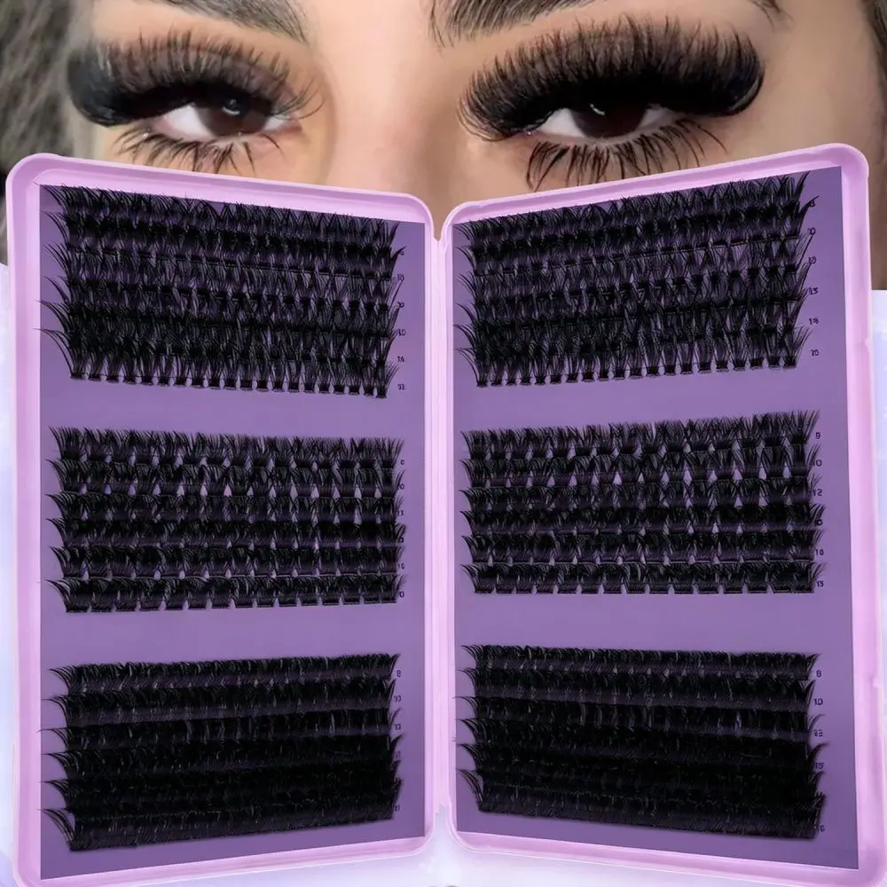 D Curl Individual Eyelash Clusters Set DIY Segmented False Lashes Thick Wispy Volume Extension Makeup Beauty Supplies