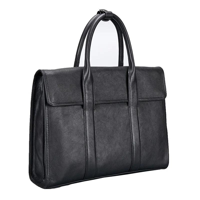 Genuine Leather Briefcase First Layer Cowhide Men Tote Business Bag Luxury Fashion Laptop Bag Large Capacity Handbags