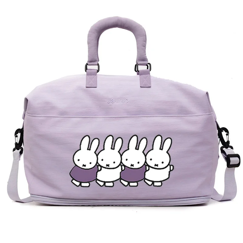 

Kawaii Cartoon Miffy Travel Bag Large Capacity Sports and Fitness Bag Travel Boarding Bag Business Travel Hand Luggage Bag