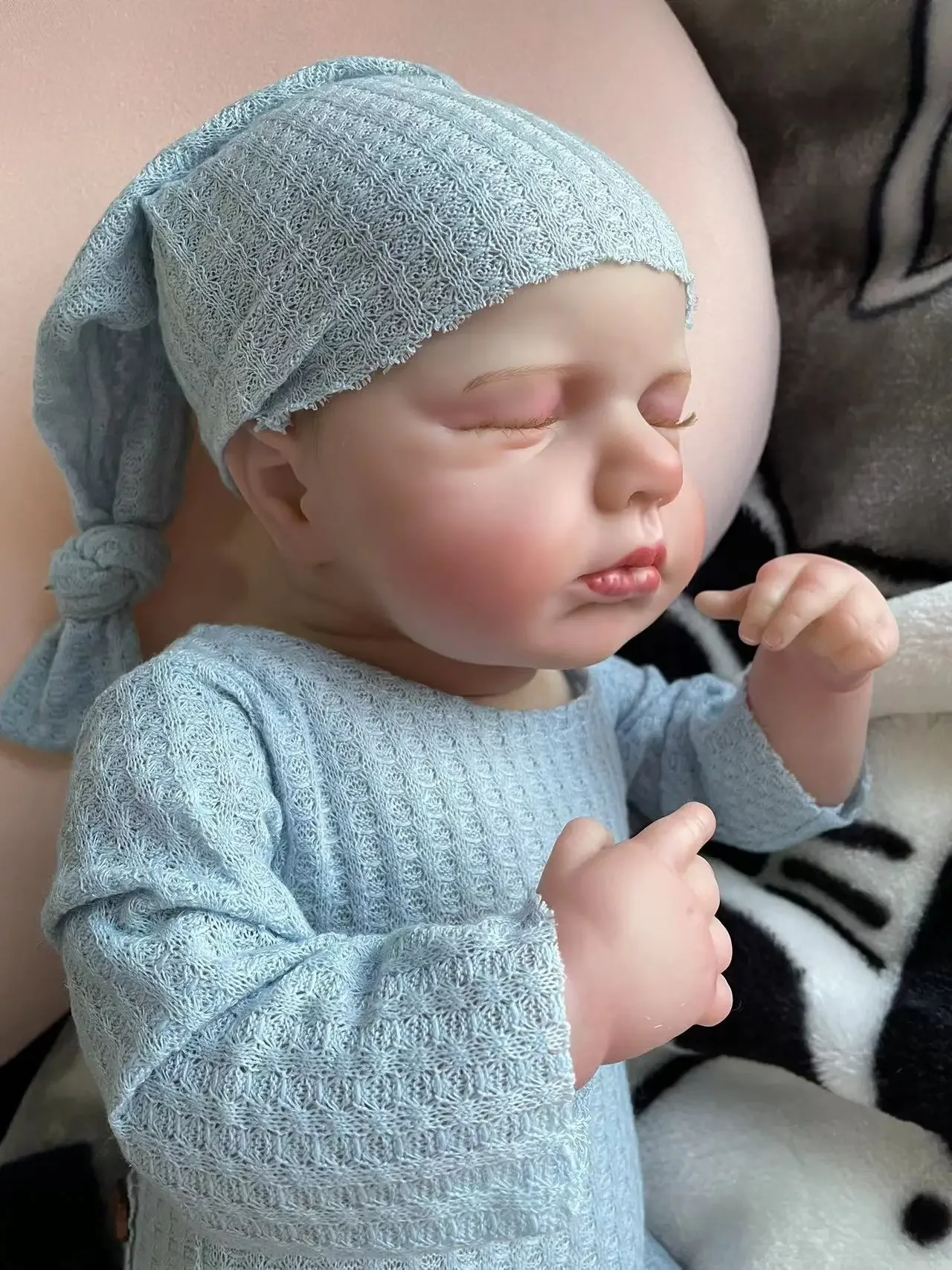 

19-дюймовая кукла Loulou для новорожденных Reborn, мягкое приятное тело, реалистичная 3D-кожа с видимыми венами, высококачественная кукла ручной работы