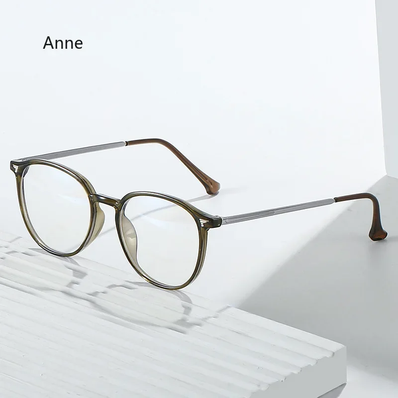 Lunettes de thé rondes en métal anti-bleu pour femmes et hommes, lunettes décoratives vintage, sans maquillage, mode mignonne, nouveau