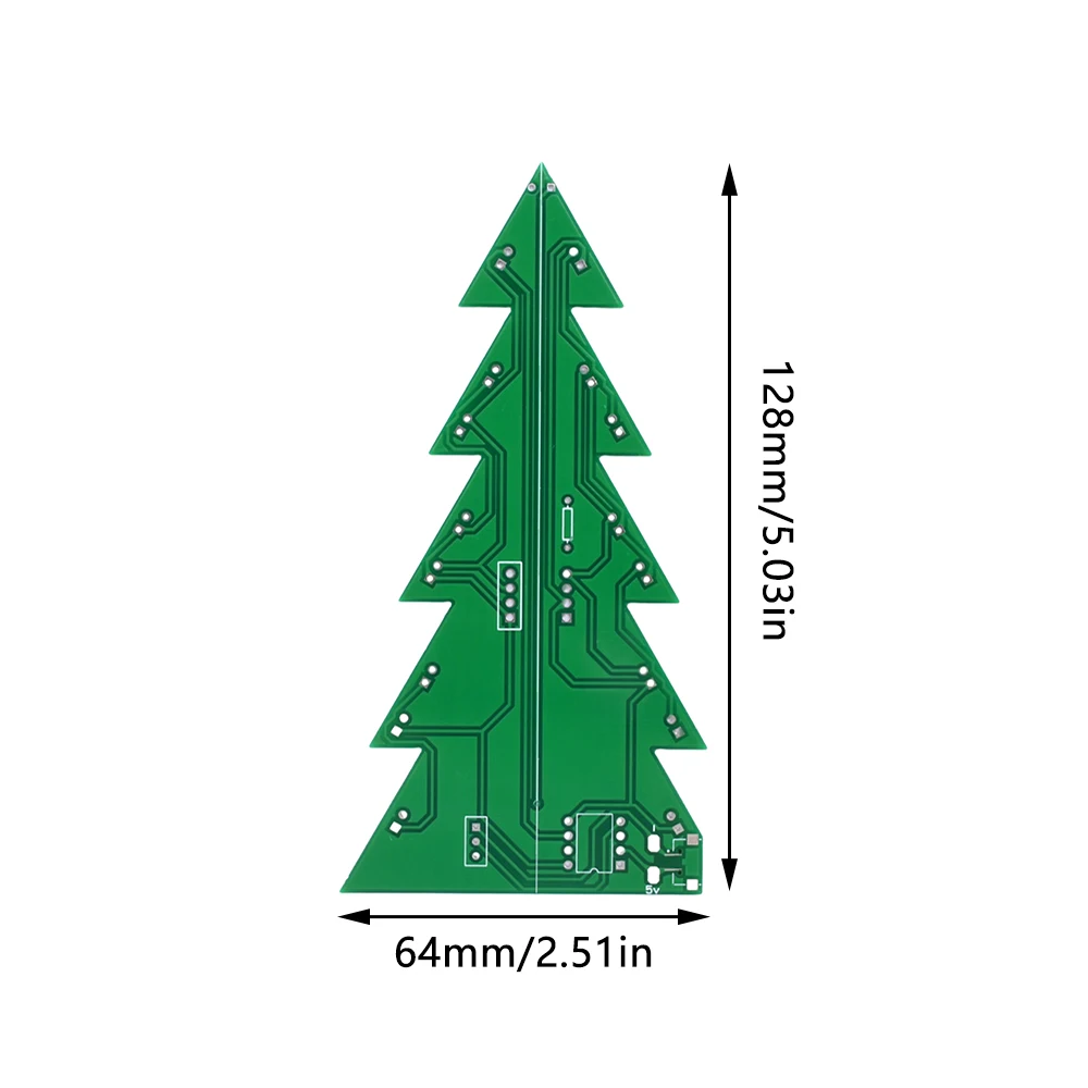 Xmas Tree DIY Kits Yellow LED Flashing Tree DIY Kits Electronics Soldering 3D Christmas Tree for Soldering Practice Learning