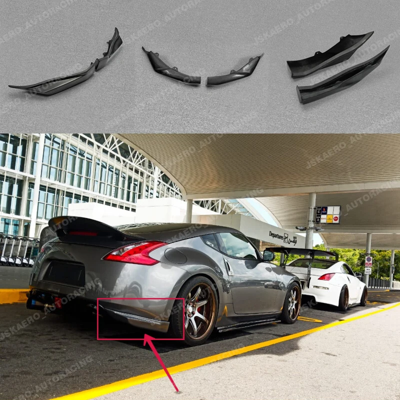 

For Nissan Farilady 370z z34 Rear Bumper Spat Extension Addon FRP Unpainted 2pcs