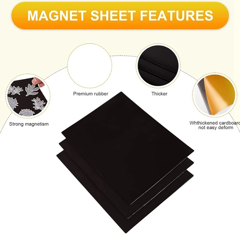 60Pcs Magnetic Sheets For Dies Storage, With Rubber Magnet Sheet, Die Cut Storage Essential Set For Die Cutting