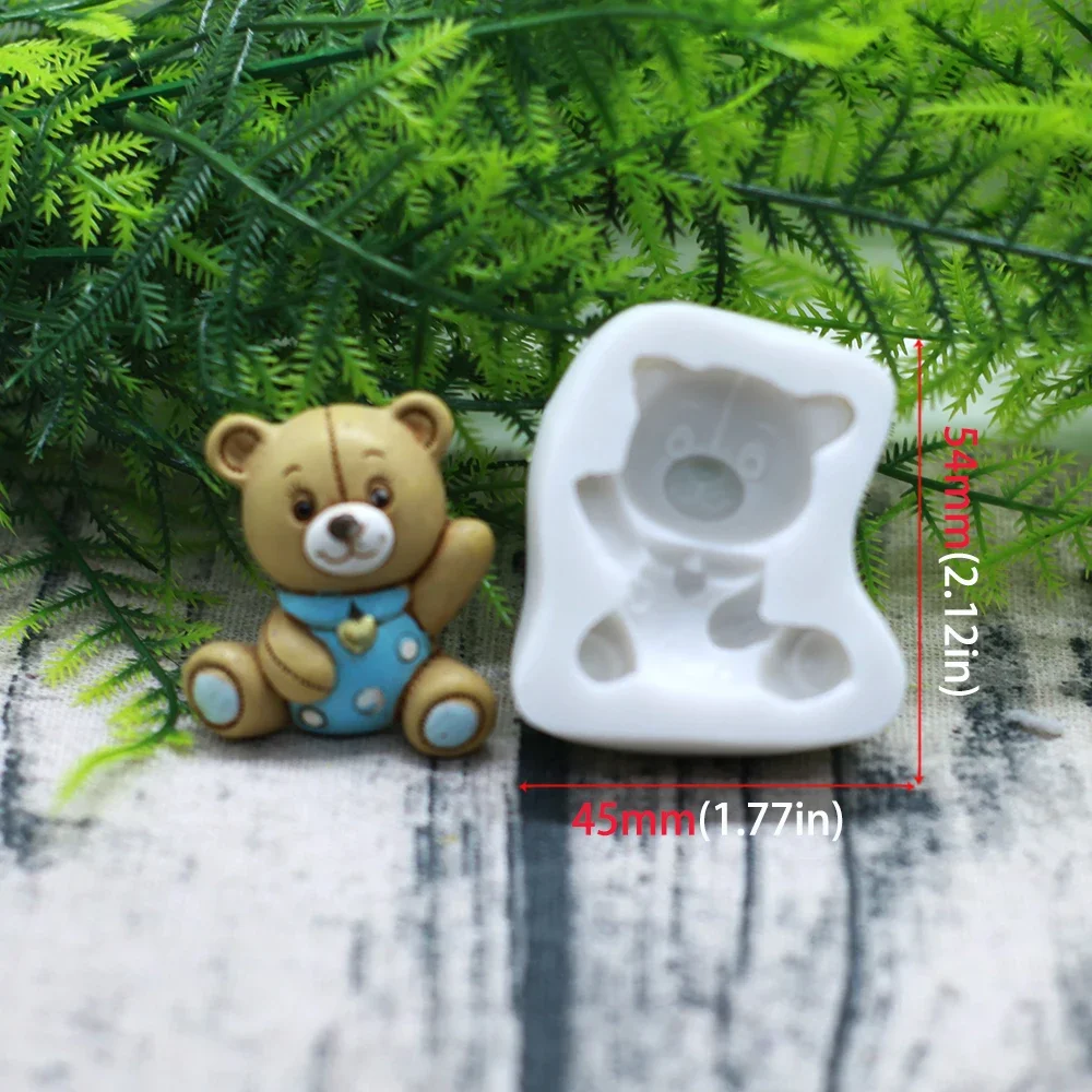 3D Bear Silicone Fondant Molds Silicone Bear Chocolate Molds For Baby Shower Cupcake Topper Cake Decoration