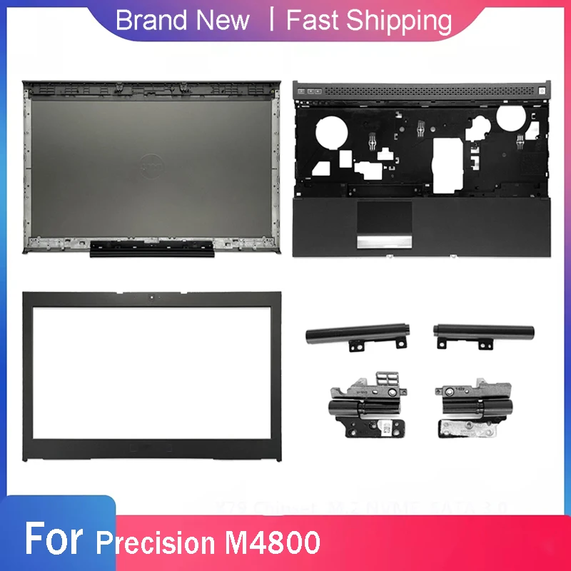 New Laptop LCD Back  Top Cover For Dell Precision M4800 Front Bezel Hinges Palmrest Upper Hinge Cover Rear Lid A C D Shell