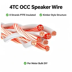 Speaker Cable 4TC OCC 8 Strands Hifi Audiophile Speaker Wire Bulk Per Meter DIY Kimber Style for Amplifier Speaker
